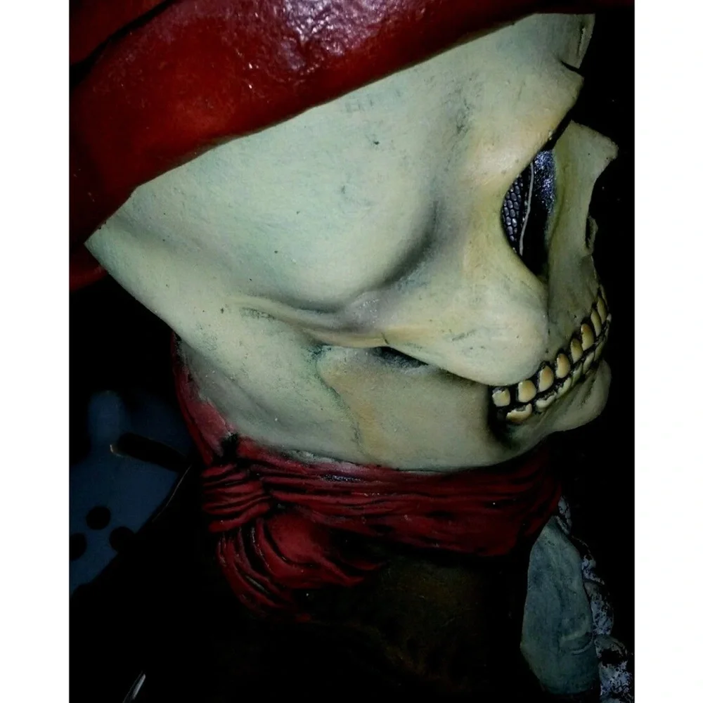NW scary mask Cowboy SKULL LATEX DELUXE FULL HEAD RUBIES 3389 HARD 2 FINE VINTAG